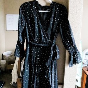 Tahari ASL Women's Black & White Polka Dot Dress